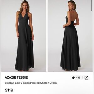 ISO Azazie Black Tessie - chiffon